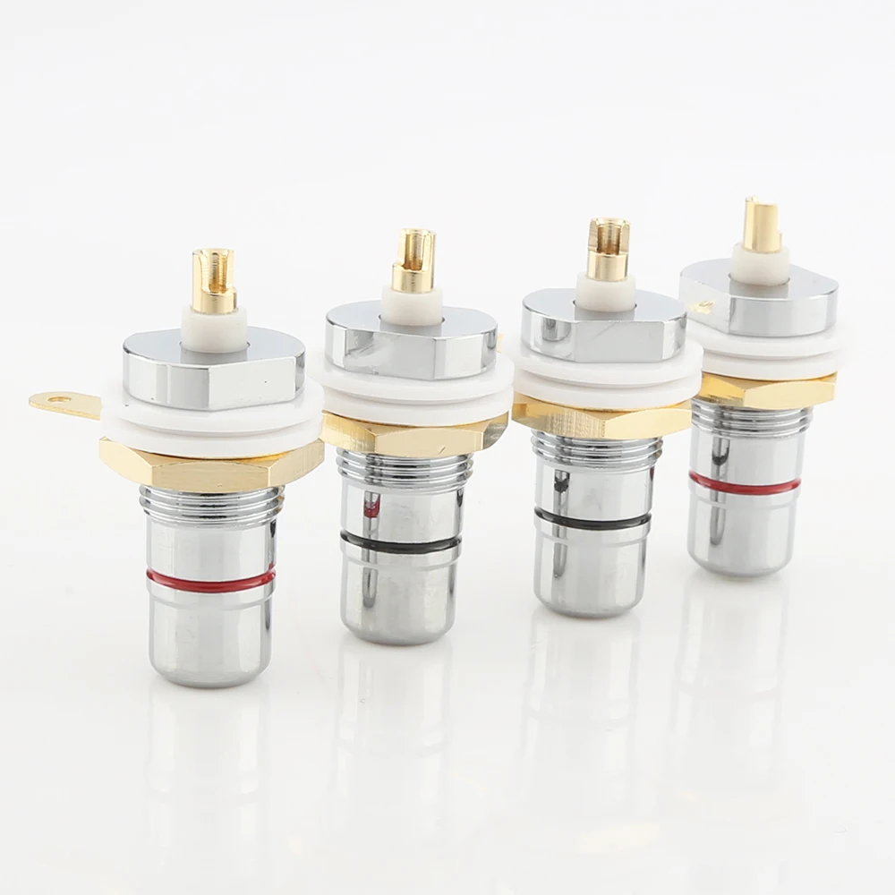 Rhodium RCA Jack Connectors Set (8 pcs) 3 Rhodium RCA Jack Connectors Set (8 pcs) - Image 3