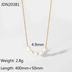 Elegant Stainless Steel Pearl Necklace for Women 13 U744efb7be14e4bddaa7e895460902189o