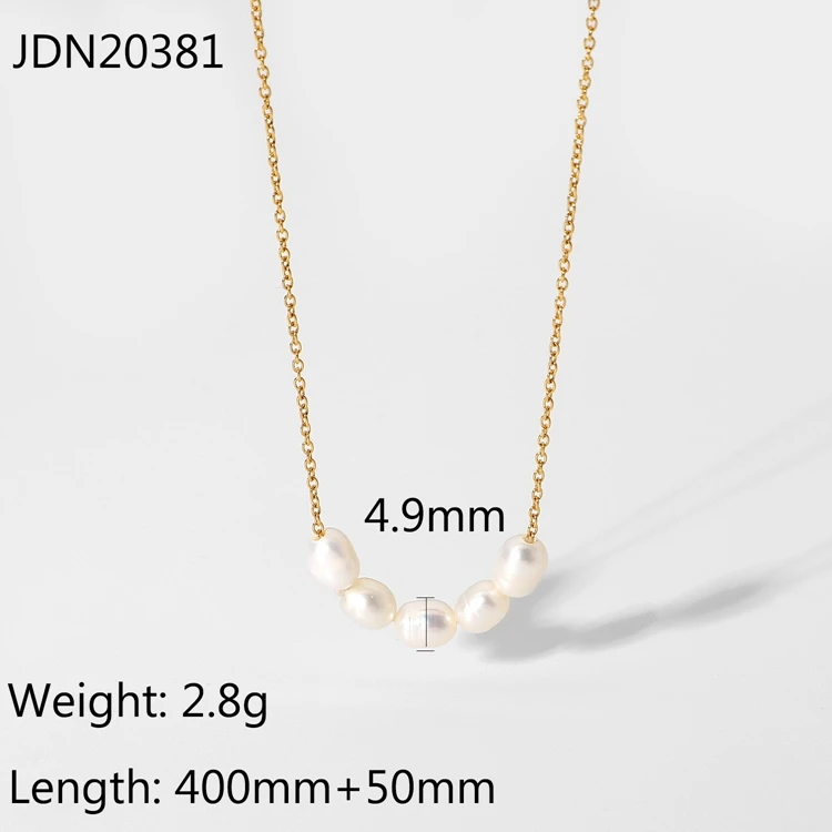 Elegant Stainless Steel Pearl Necklace for Women 7 Elegant Stainless Steel Pearl Necklace for Women - Image 7