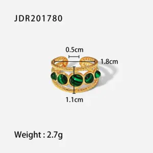 Stainless Steel Malachite Ring for Women 13 Uba181997a70d463bb3968caac1a7414bH