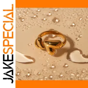 Stainless Steel Gold Heart Ring