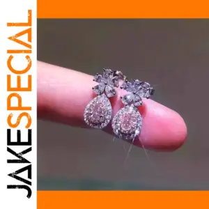 Elegant Water Drop and Flower Earrings