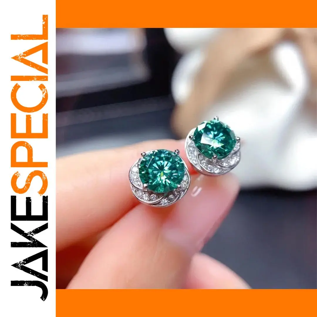 Green Zircon Flower Earrings for Women 1 Green Zircon Flower Earrings for Women