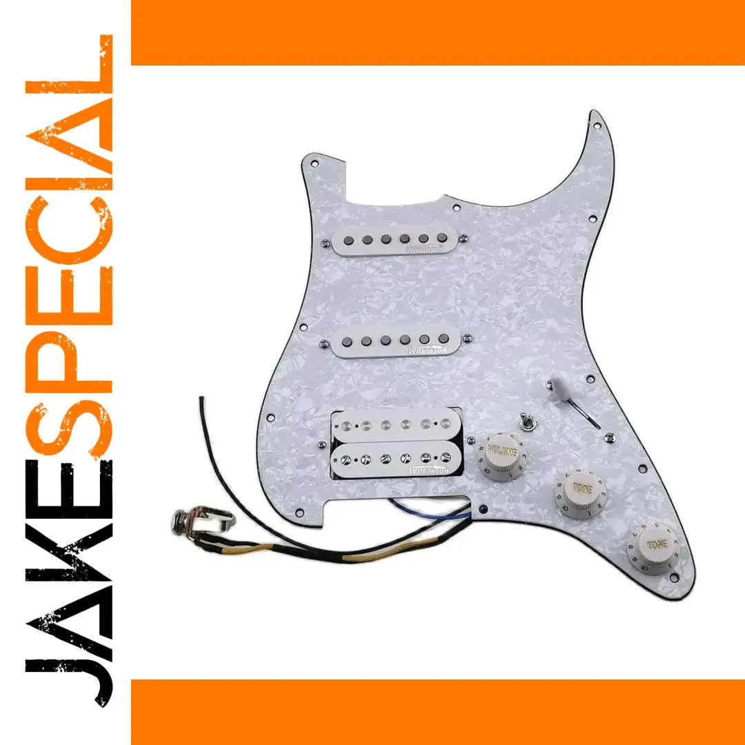 Pearl White Stratocaster Pickguard with Wilkinson Pickups 1 Pearl White Stratocaster Pickguard with Wilkinson Pickups
