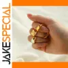 Elegant Stainless Steel Gold-Tone Heart Ring Set