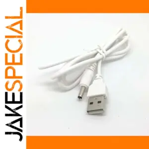 White USB to 3.5mm Power Cable, 1 Meter
