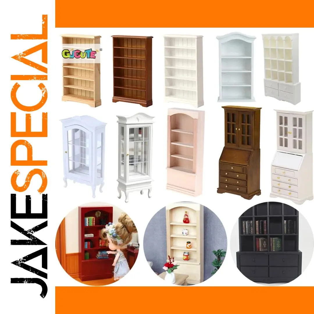 White Dollhouse Miniature Bookcase 1 White Dollhouse Miniature Bookcase