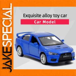 Vibrant Blue Mitsubishi Lancer EVO Diecast Model