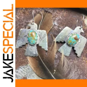 Vintage Eagle Drop Earrings with Gemstones