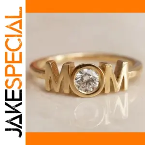 Gold-colored MOM Cocktail Ring with Zircon
