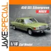 NOREV 1/18 Scale Benz 450 SEL Model in Silvergreen