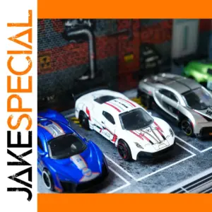 1:64 White-Red Alloy Race Car Model