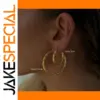 Gold Stainless Steel Geometric Hoop Earrings