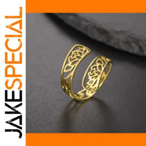 Elegant Lotus Flower Adjustable Women's Ring