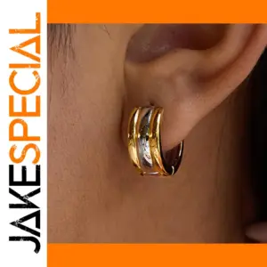 Stainless Steel Three-Layer Earrings for Women