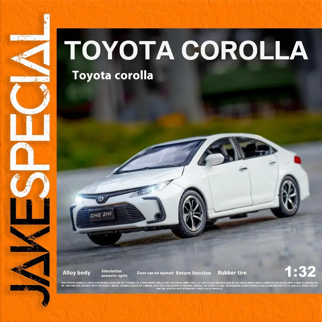 White 1:32 Scale Toyota Corolla Diecast Model 1 White 1:32 Scale Toyota Corolla Diecast Model