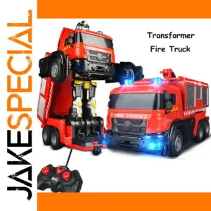 Red Remote Transformation Fire Truck Toy