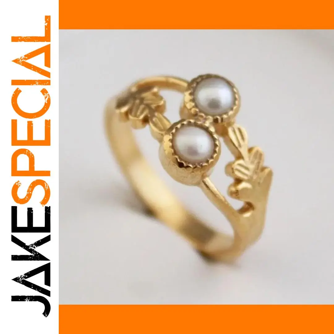 Vintage Gold Pearl Cocktail Ring 1 Vintage Gold Pearl Cocktail Ring
