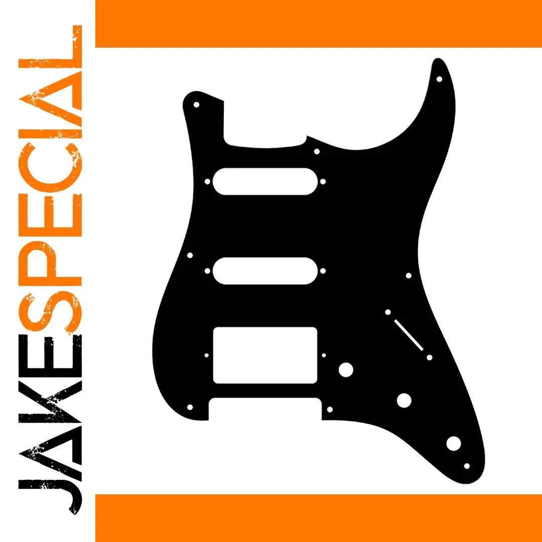 Black PVC Strat HSS Pickguard for US Models 1 Black PVC Strat HSS Pickguard for US Models
