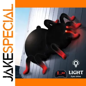 Realistic Black Spider Toy with LED Eyes