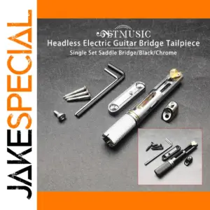 Headless Electric Guitar Bridge Tailpiece in Silver or Black