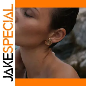 Stainless Steel Double-Color Spiral Earrings