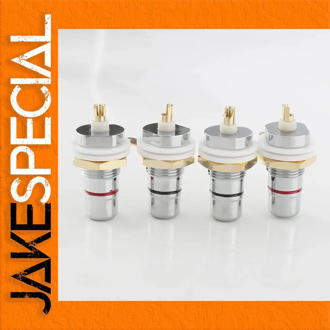 Rhodium RCA Jack Connectors Set (8 pcs) 1 Rhodium RCA Jack Connectors Set (8 pcs)