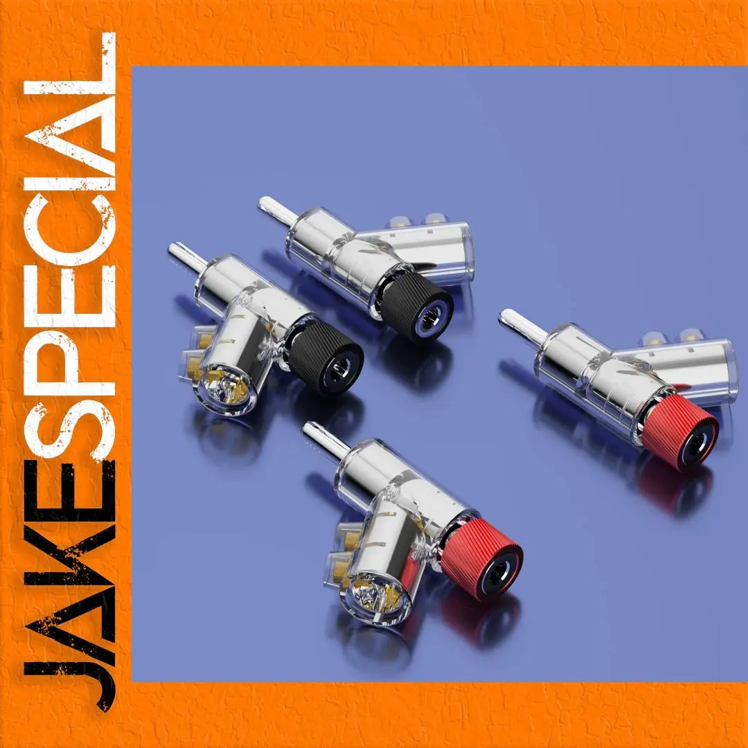 45-Degree Rhodium Banana Plugs - Set of 4 1 45-Degree Rhodium Banana Plugs - Set of 4