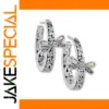 Vintage Butterfly Hoop Earrings with Cubic Zirconia