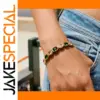 Elegant Stainless Steel Green and Clear Gemstone Bracelet