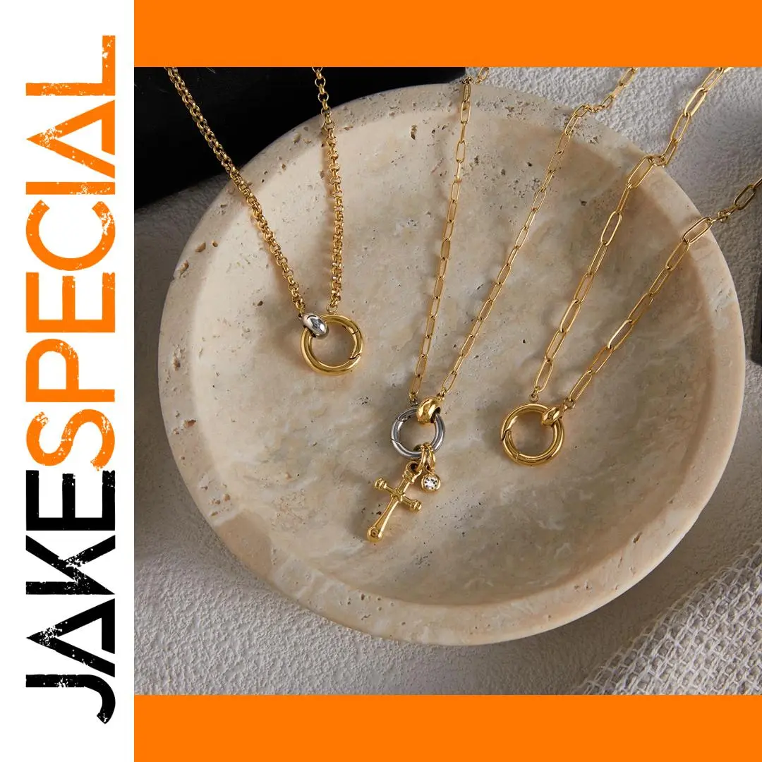 Gold Stainless Steel Pendant Necklace JDN0207009 1 Gold Stainless Steel Pendant Necklace JDN0207009