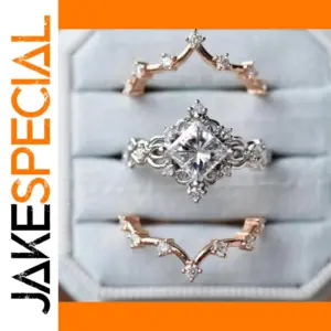 Square Geometric Ring Set for Women