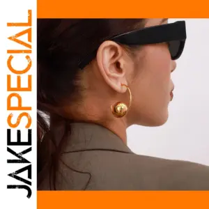 Stainless Steel Gold Hoop Earrings 45mm