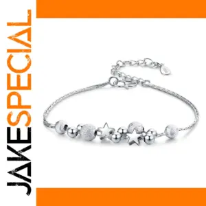 Silver and Gold Star Beaded Bracelet for Women