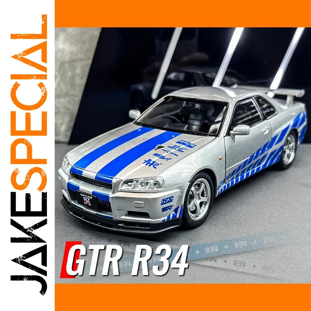 Nissan Skyline GT-R R34 1:24 Diecast Model 1 Nissan Skyline GT-R R34 1:24 Diecast Model
