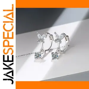 Silver Bow & Butterfly Zircon Earrings ED0287