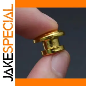 Gold Mushroom Head Guitar Strap Buttons Set