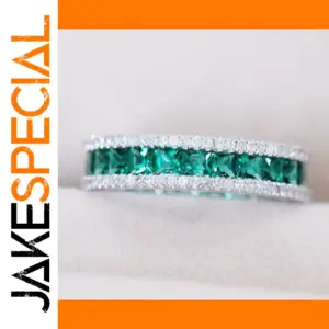 Elegant Silver Ring with Green CZ