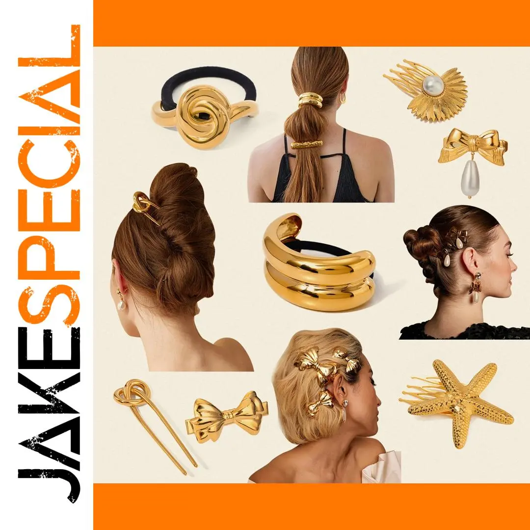 Gold Stainless Steel Hair Accessories Collection 1 Gold Stainless Steel Hair Accessories Collection