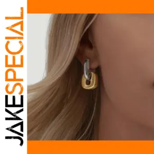 Stainless Steel Gold Two-Tone Earrings