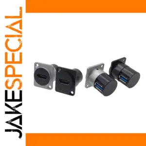 Panel-Mounted USB HDMI Connector 90° Female D-Type
