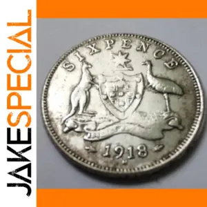 1918 Australia 6 Pence Coin Replica