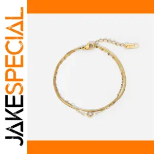Elegant Gold-Tone Stainless Steel Women's Bracelet