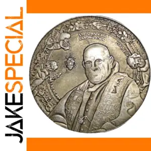 Vintage Silver Decorative Coin with Relief Portrait