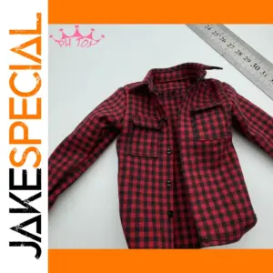 Red & Black Checkered Doll Shirt for 12-Inch Figures