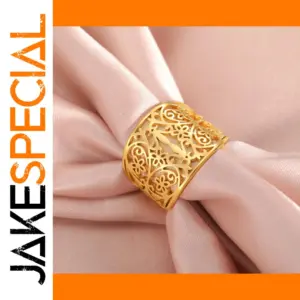 Vintage Stainless Steel Filigree Wide Ring