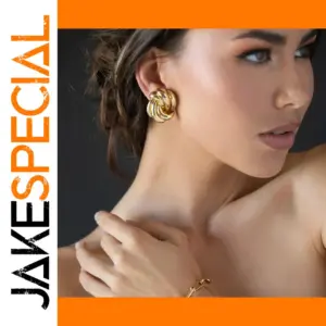 Stainless Steel Gold Geometric Earrings