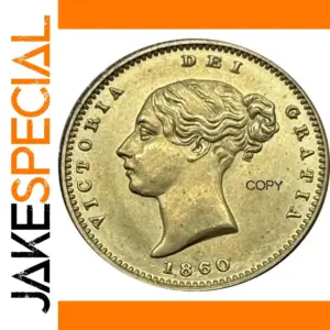 Victorian Brass Coin Replica of Queen Victoria 1860