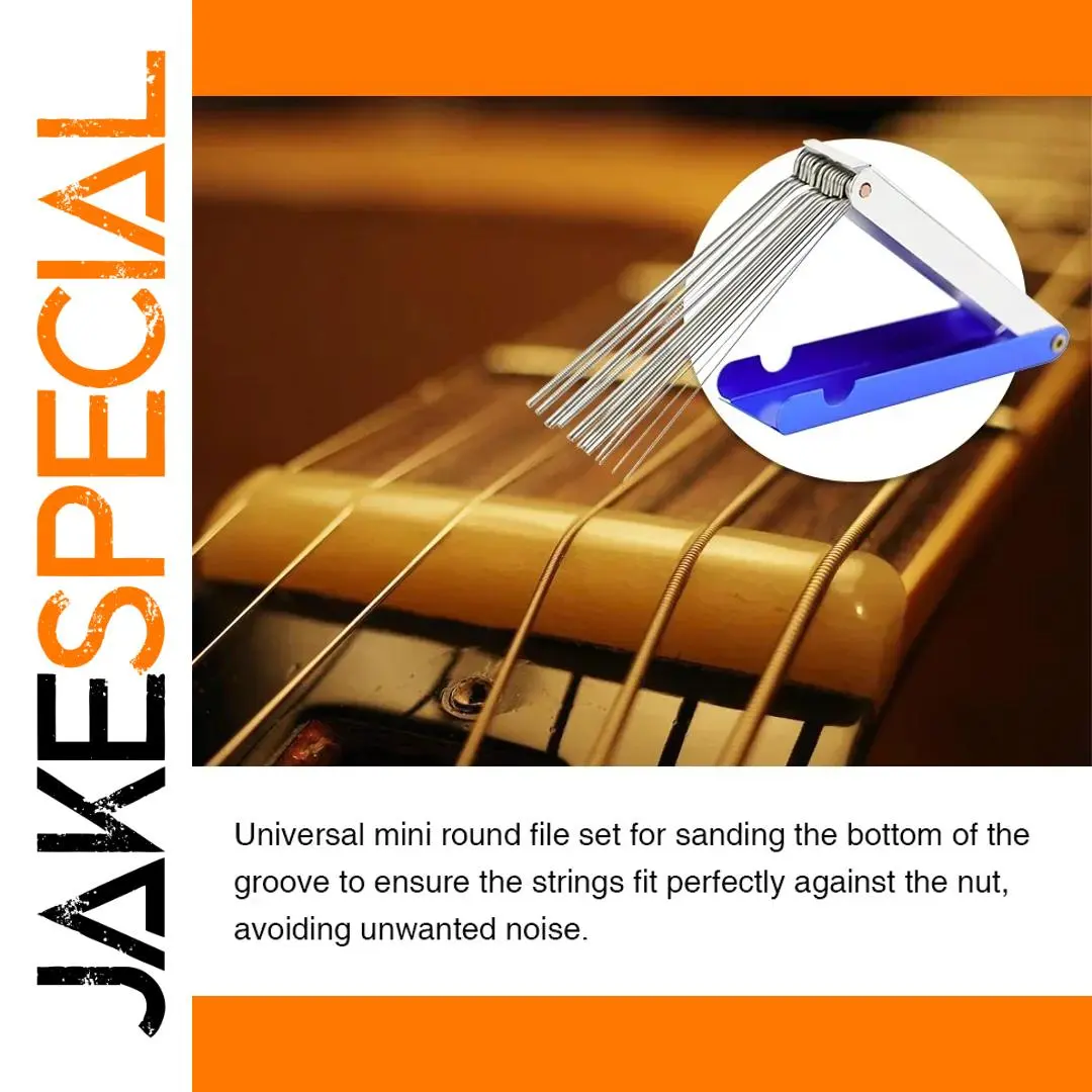 Guitar Nut Slotting File Set 0.010-0.125 Inches 1 Guitar Nut Slotting File Set 0.010-0.125 Inches