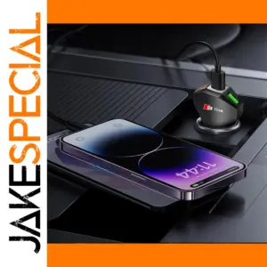 Black Sline USB Car Charger with PD Fast Charging